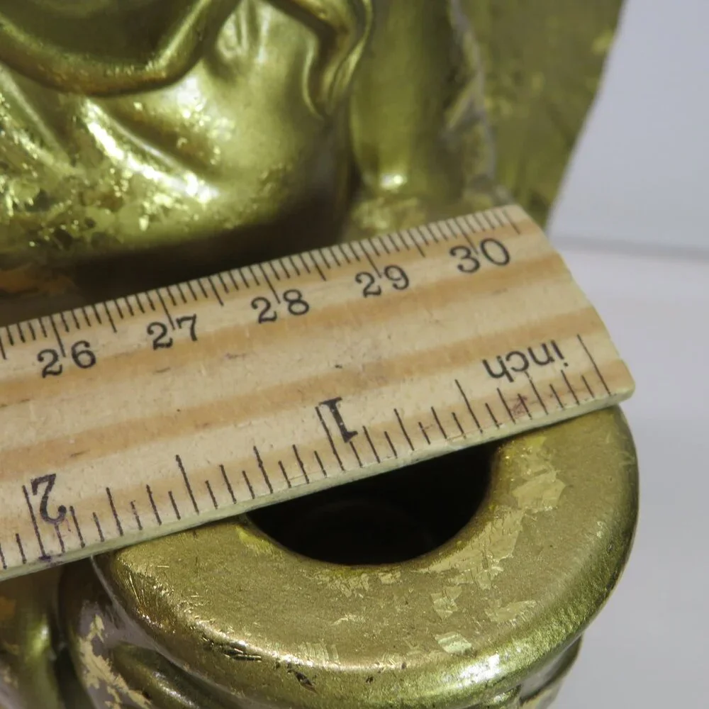 Gold Foil Ceramic Angel with candle holder 12